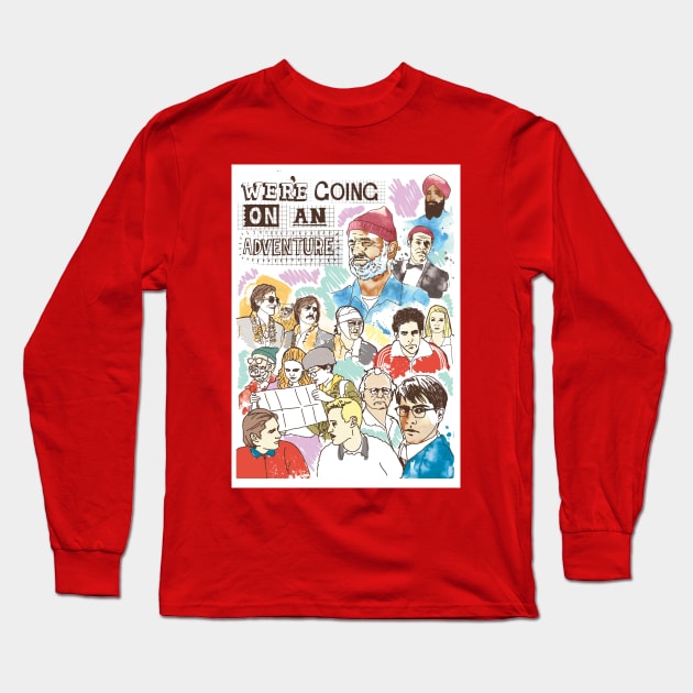 Wes Anderson Gang Long Sleeve T-Shirt by geolaw